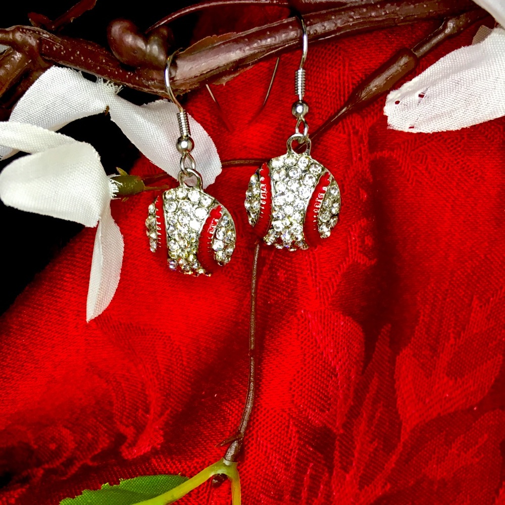 Dangling Baseball Earrings